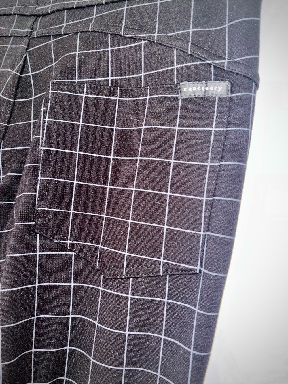 Sanctuary Black Windowpane Slim Pants Career Core - Picture 5 of 8